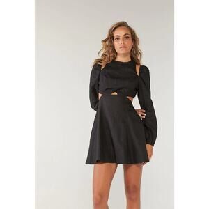 Sovere Vantage Mini Linen Dress Black Size Large Rare Style